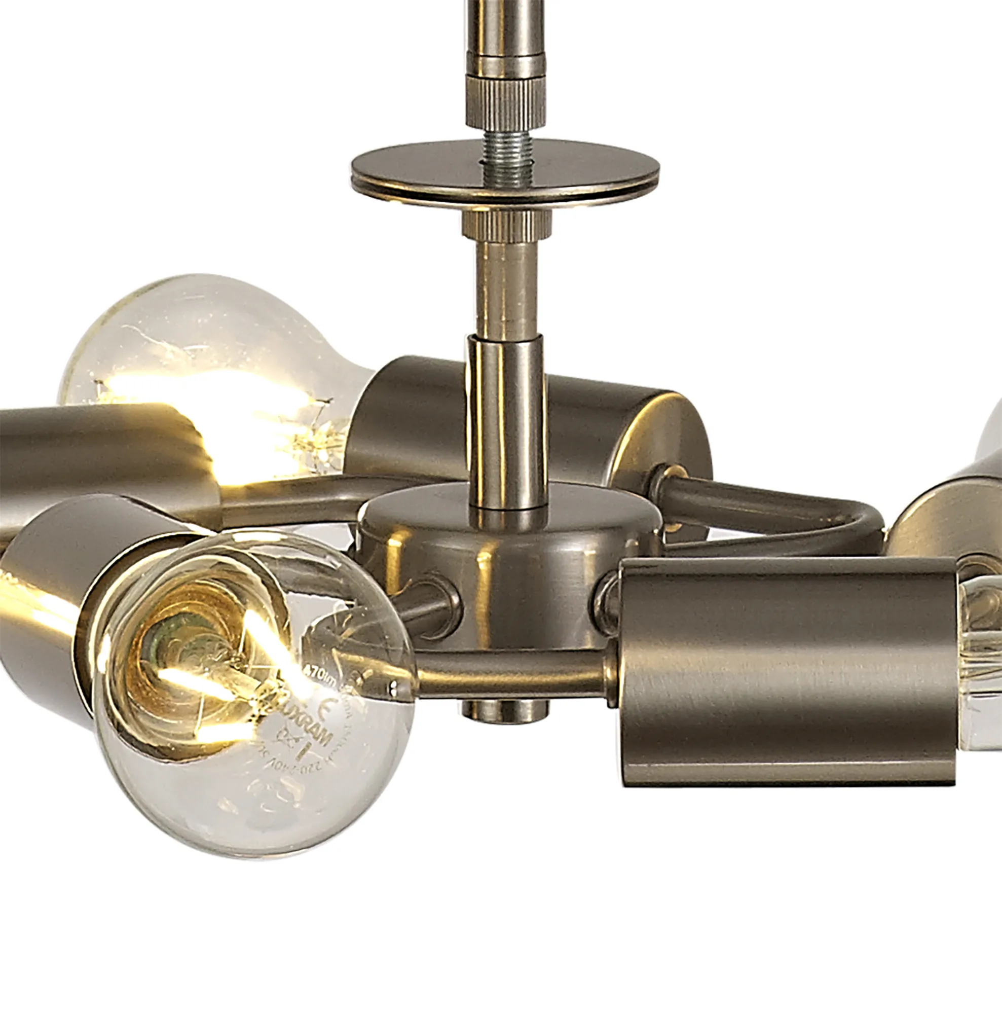Baymont 45cm 5 Light Pendant Satin Nickel, Grey DK0762  Deco Baymont SN GR